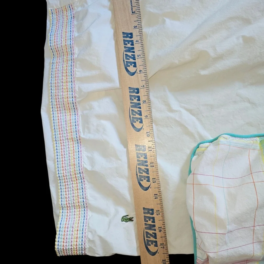 Lacoste Pillowcases Set of‎ 3 Plaid Colorful Cotton
